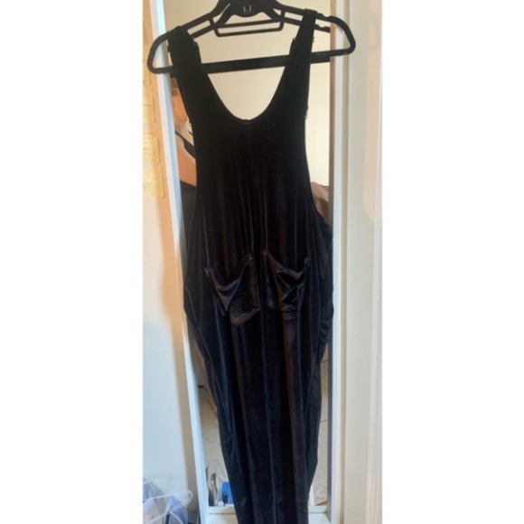 WeWoreWhat Second Skin Black Velvet Overalls Size XS - Picture 3 of 5